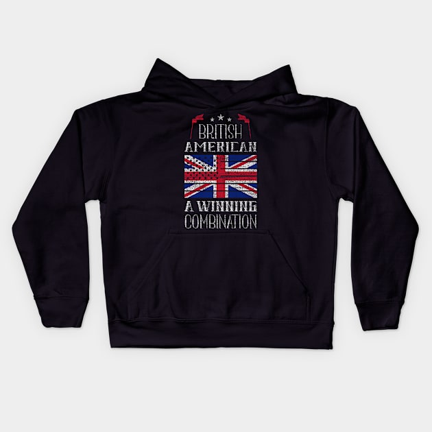 Britain American, A Winning Combination Kids Hoodie by Family Heritage Gifts